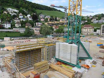 Il cantiere del nostro Mario Botta al quartiere termale di Baden...